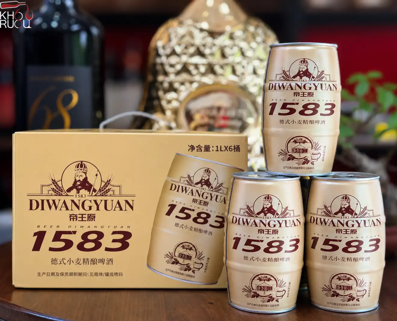 Bia Diwangyuan 1583 Vàng 1L 4,8% – Bia Lúa Mì Kiểu Đức Bia Diwangyuan 1583 vàng