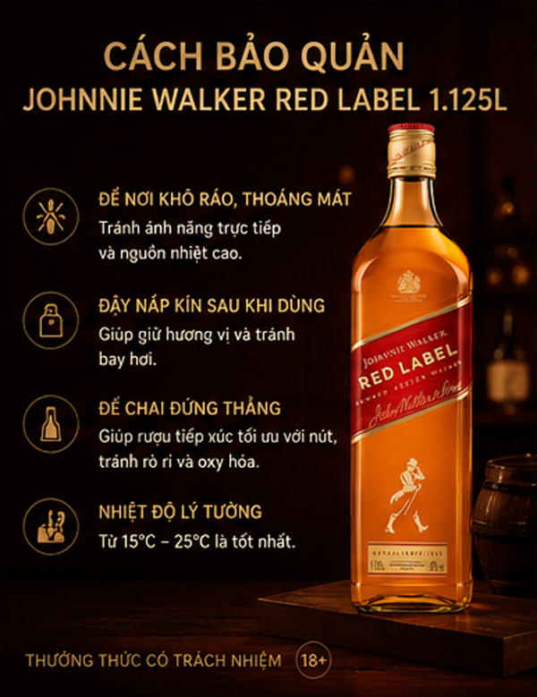 Cách bảo quản Red Label 1.125L