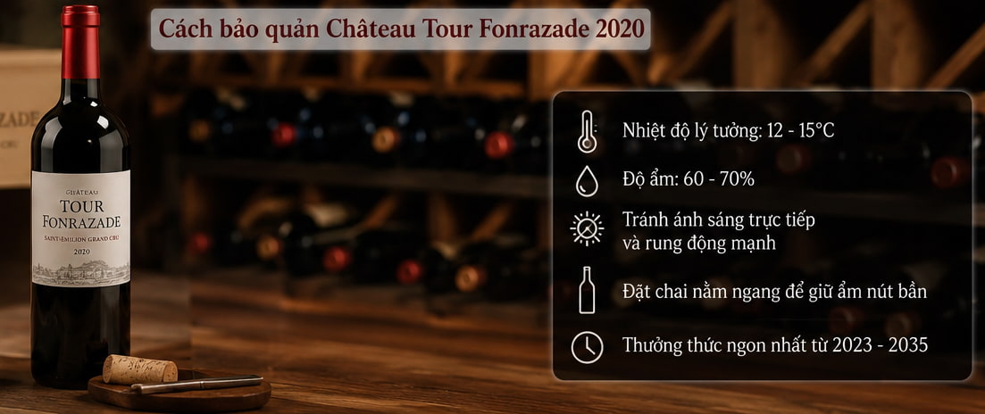 Cách bảo quản Rượu Vang Château Tour Fonrazade 2020