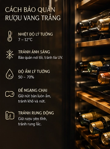 Cách bảo quản rượu vang trắng