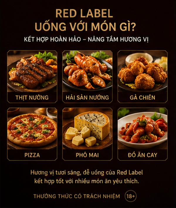 Red Label kết hợp với món ăn