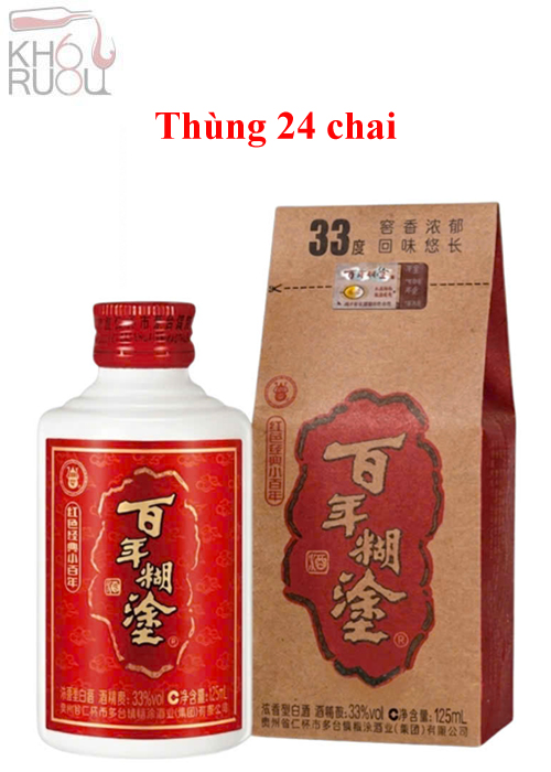 Rượu Bách Niên Hồ Đồ Nhãn Đỏ 125ml 33% 百年糊涂 红色经典小百年