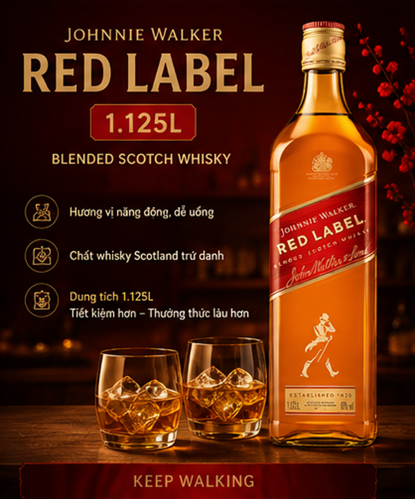 Rượu Johnnie Walker Red Label 1.125L