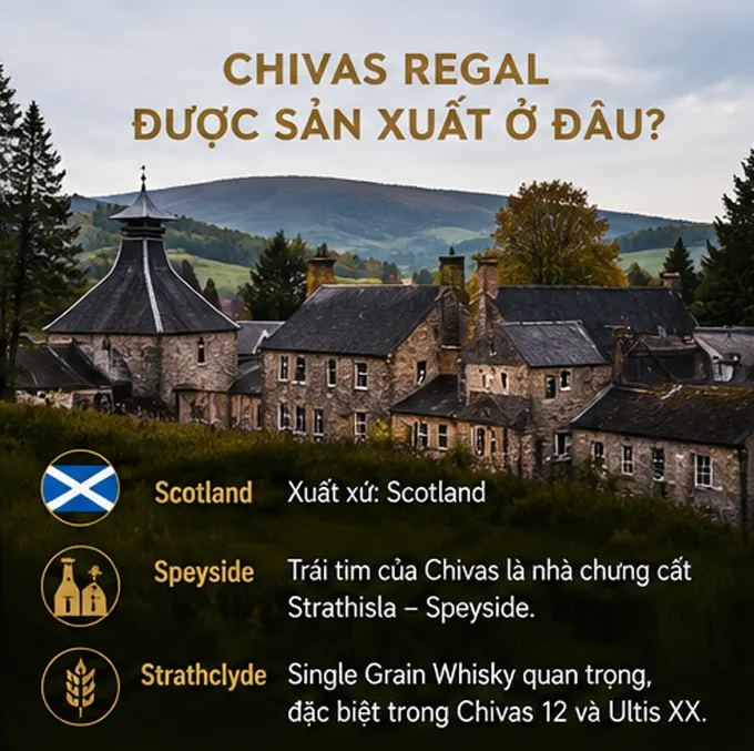 Chivas Regal được sản xuất ở đâu?