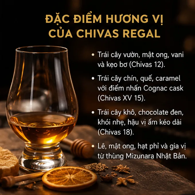 Đặc điểm hương vị của rượu Chivas