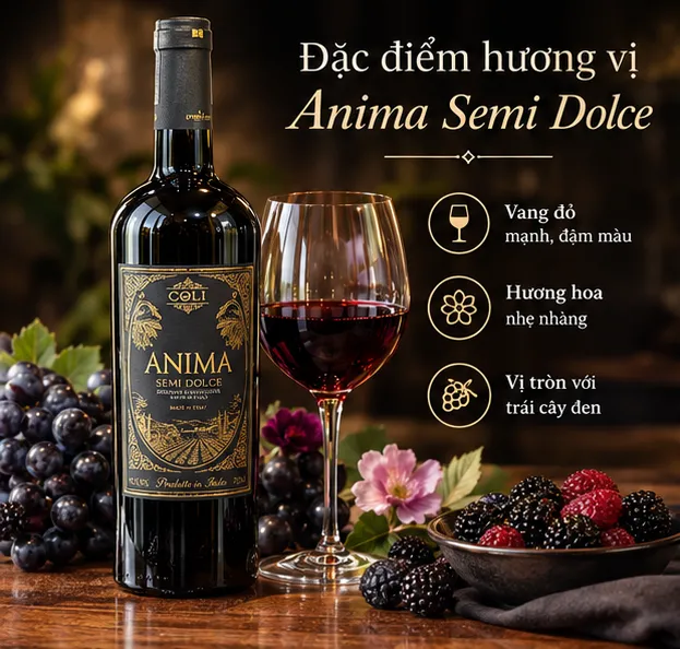 Đặc điểm hương vị Anima Semi Dolce