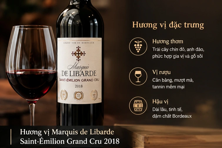 Hương vị Marquis de Libarde Saint-Émilion Grand Cru 2018