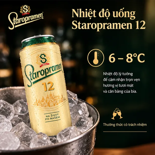 Nhiệt độ uống Staropramen 12