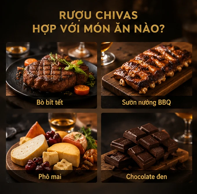Rượu Chivas Regal kết hợp với món ăn