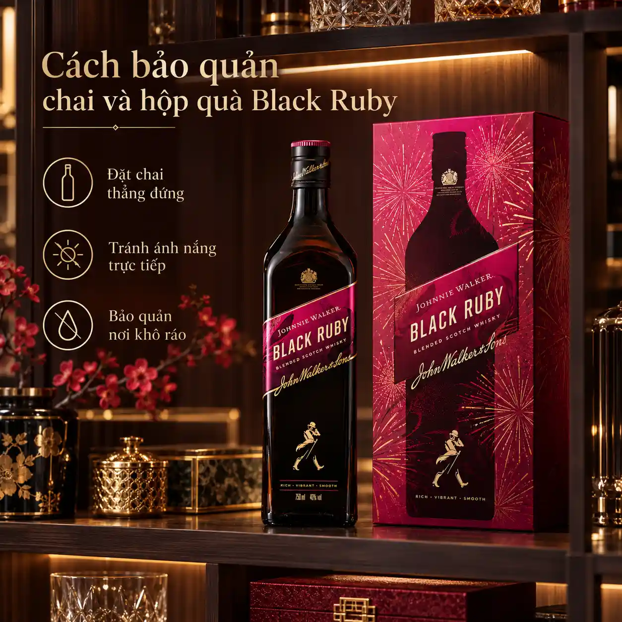 Cách bảo quản chai và hộp quà Black Ruby