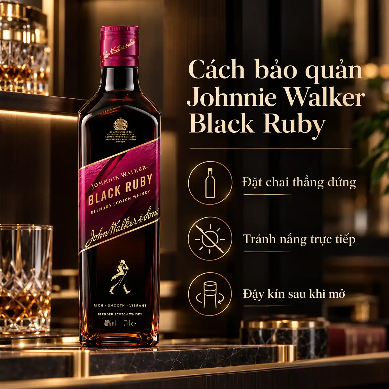 Cách bảo quản Johnnie Walker Black Ruby