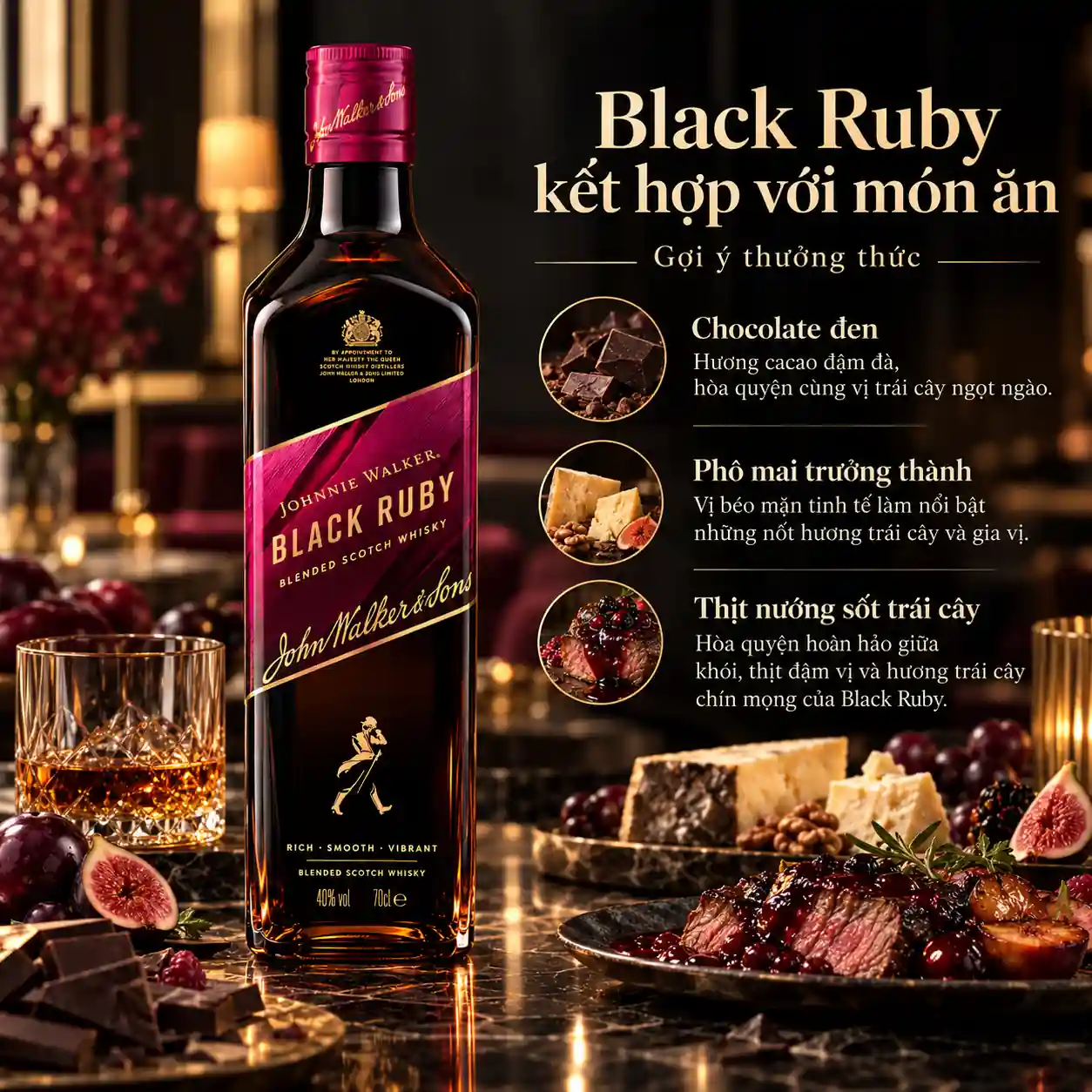 Black Ruby kết hợp với món ăn