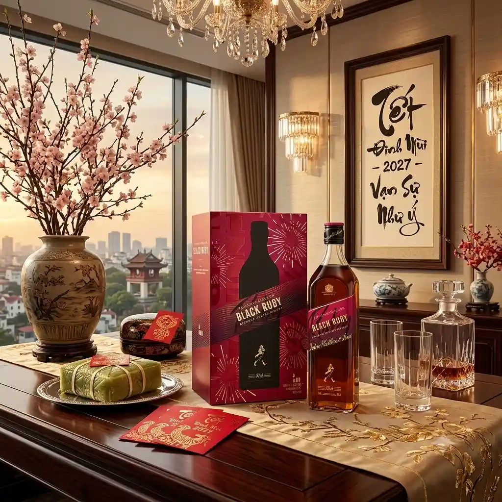 Rượu Johnnie Walker Black Ruby Hộp Quà Tết