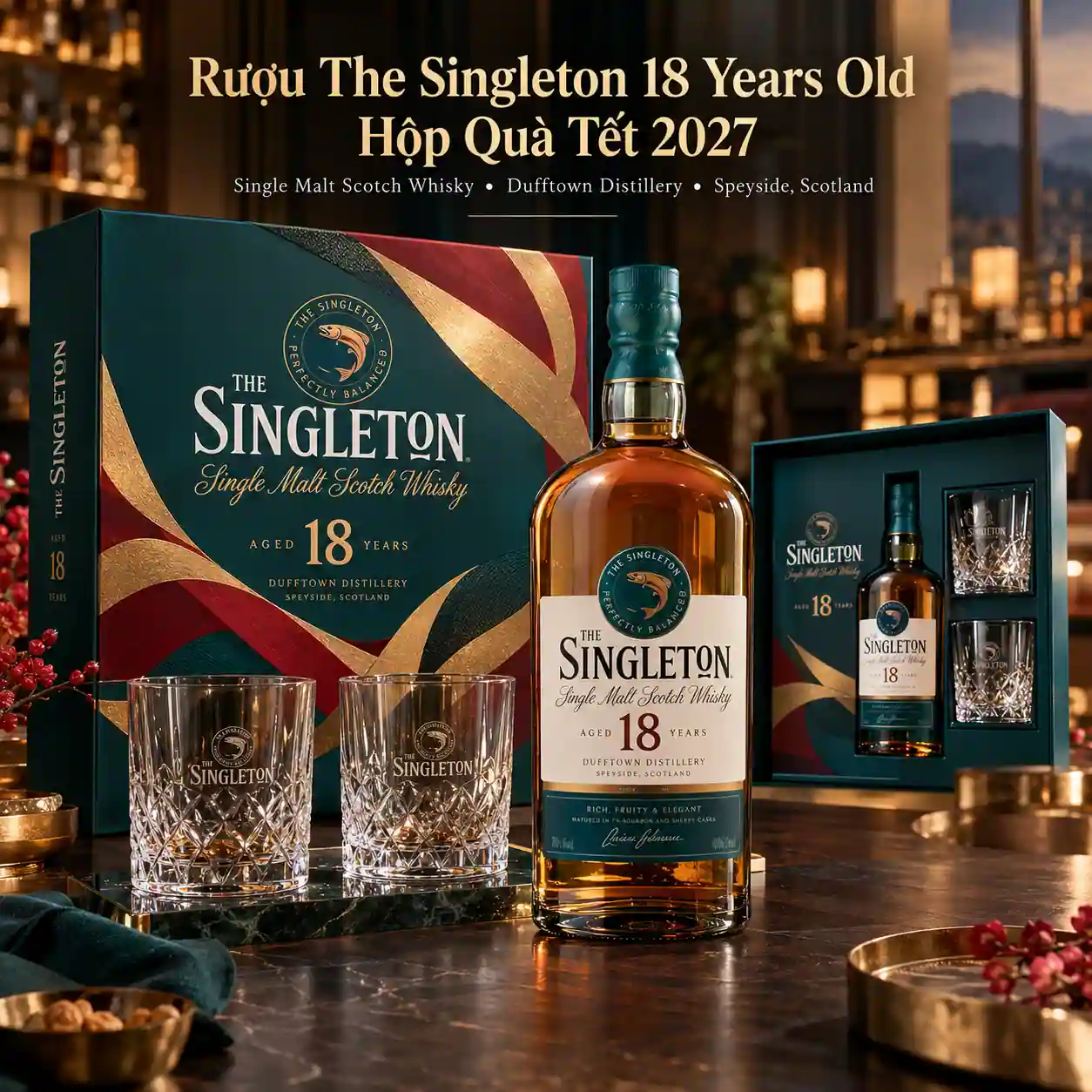 Rượu The Singleton 18 Years Old Hộp Quà 