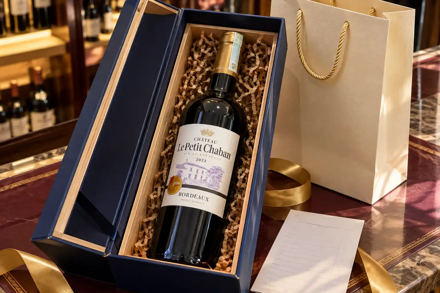 Rượu vang Château Le Petit Chaban Bordeaux 2022 làm quà tặng