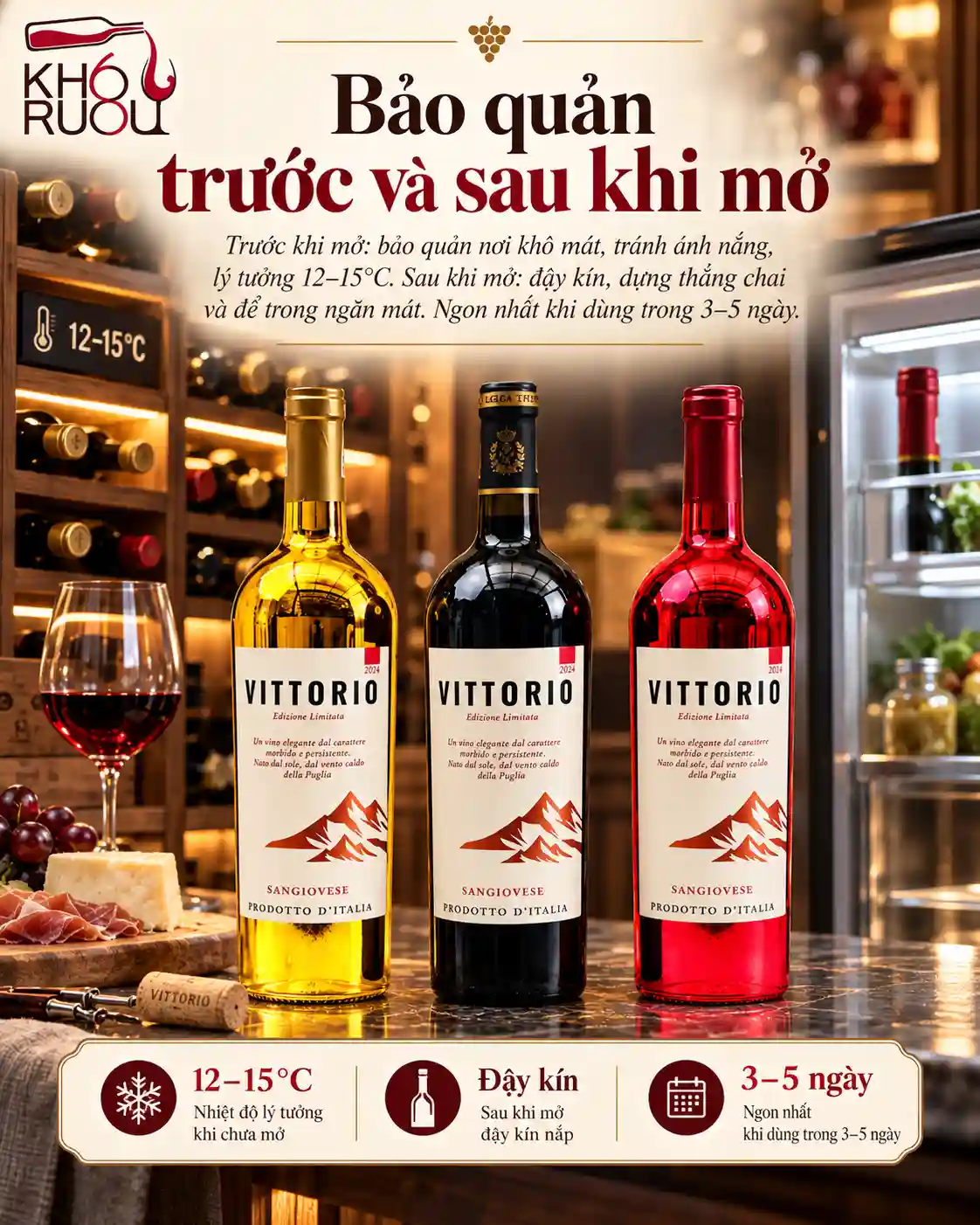 Bảo quản trước và sau khi mở