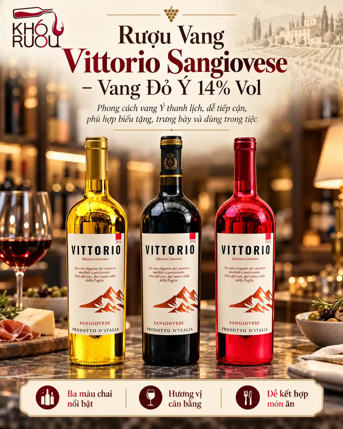 Rượu Vang Ý Vittorio Sangiovese